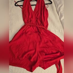 Express Vibrant Red Romper